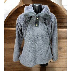 Kühl Womens 1/4 Zip Gray Sherpa Fleece Flight‎ Jacket Small